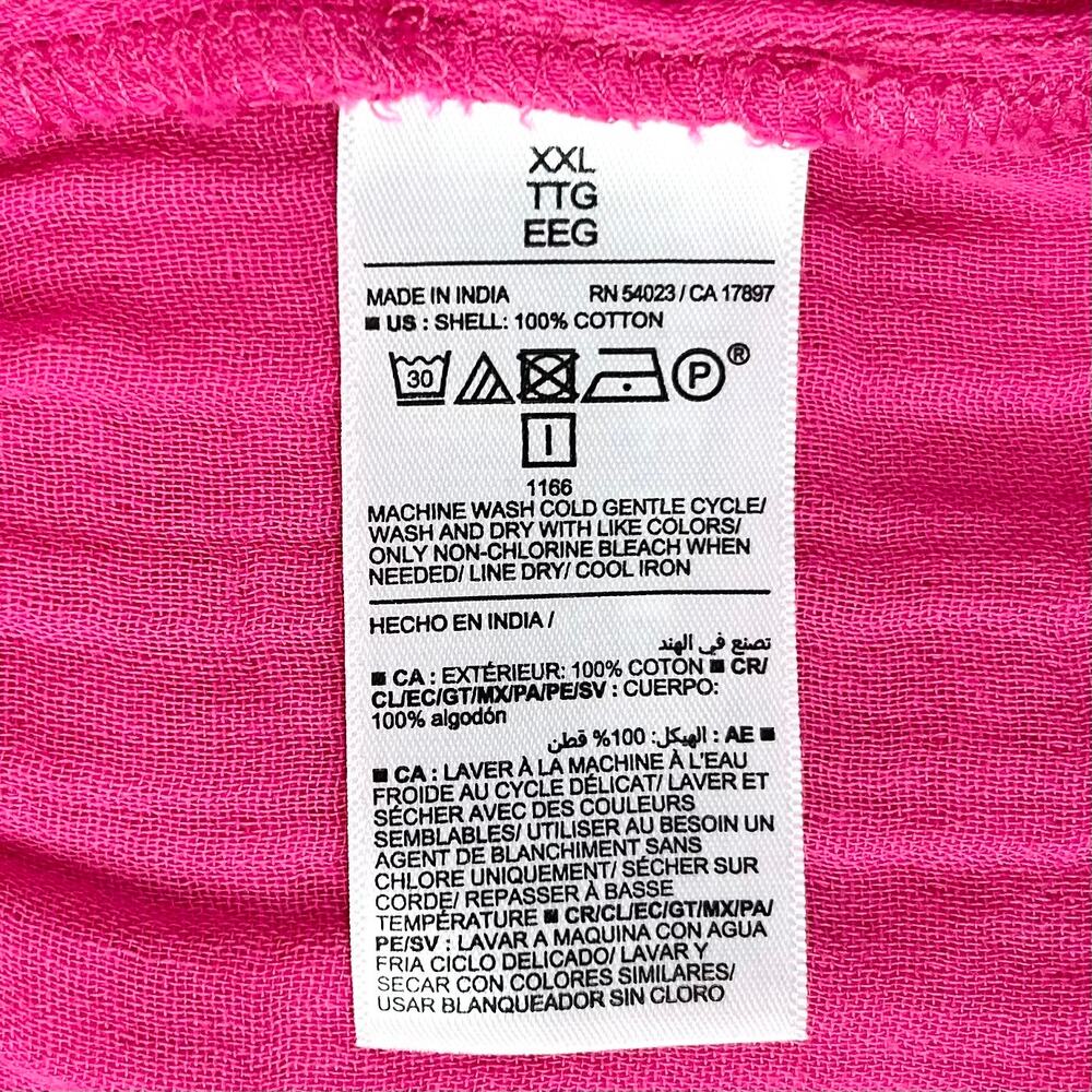 Old Navy XXL Bright Pink 100% Cotton Gauze Button-Up Collared Romper NWT - Picture 9 of 10